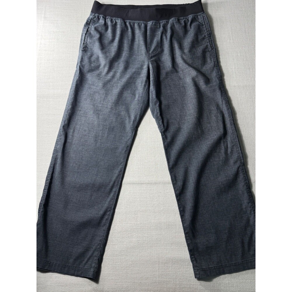 prAna Men’s Vaha Pants Gray XL Pull On Drawstring Straight Leg Yoga Casual